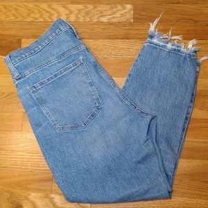 Madewell Plus Size High-Rise Slim Boy Jean Size 32 Frayed Hem